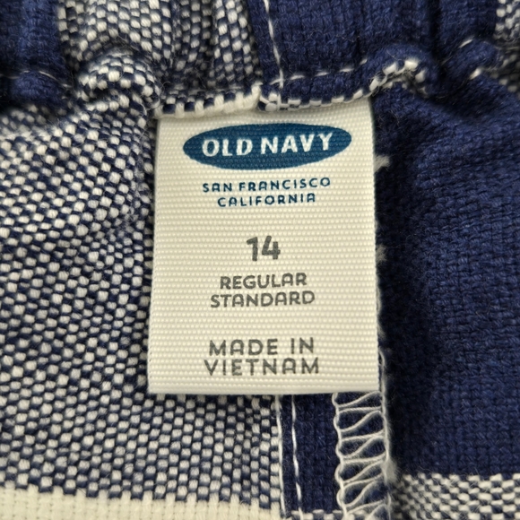 Old Navy High Rise Linen Cotton Blend Plaid Blue White Shorts. Size 14. Side zip - Picture 7 of 10